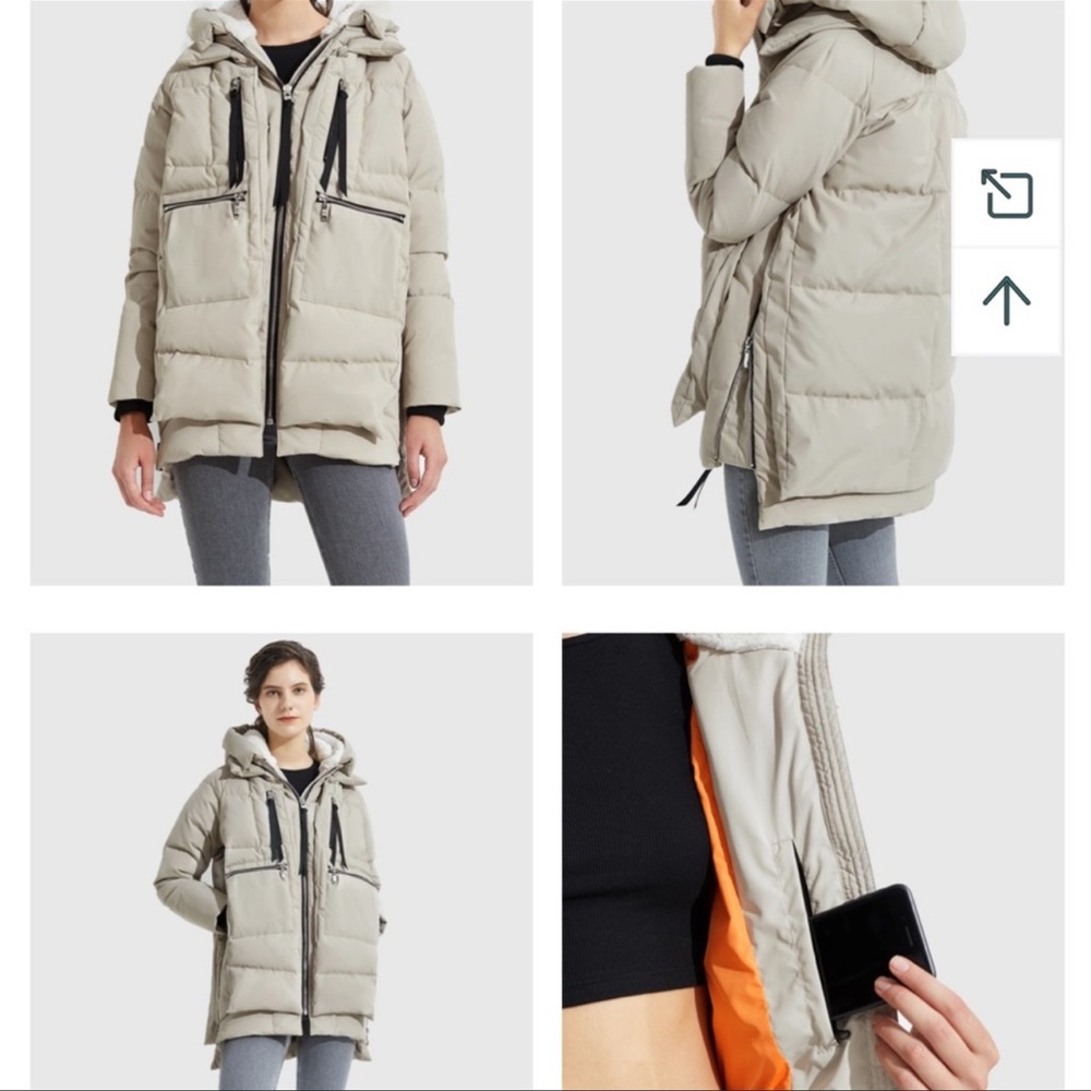 Orolay Zip Front Down Jacket Size Medium - image 3